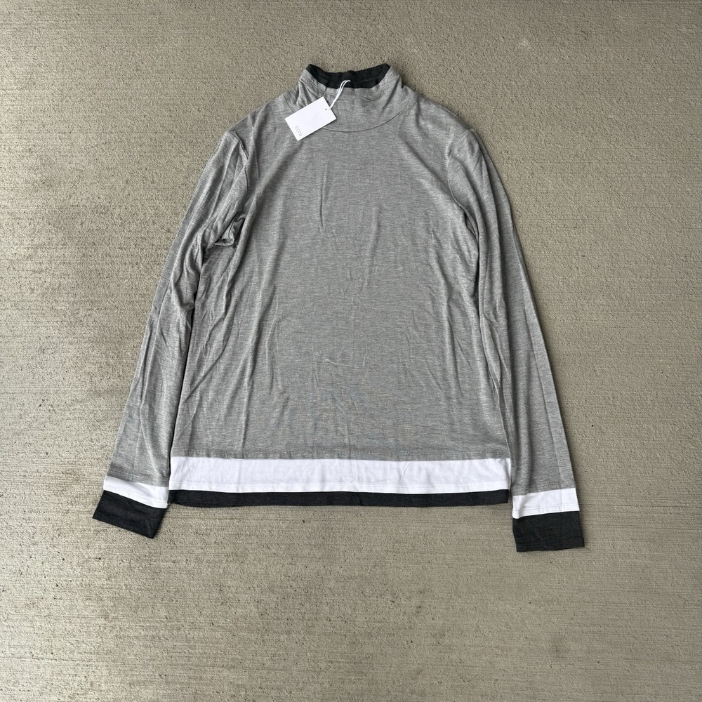 Ecru Womens Heather Gray Long Sleeve Crewneck Shirt‎ Size Small